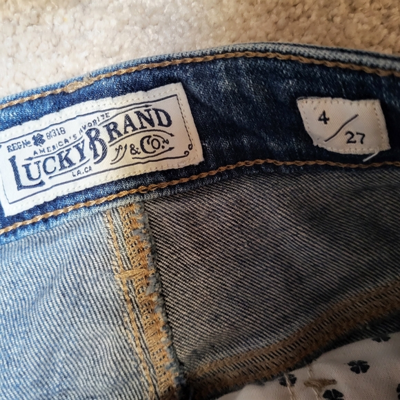 Lucky Brand Blue Bridgette Skinny Jeans with Modern Distressing - Size 4/27 - Picture 4 of 8